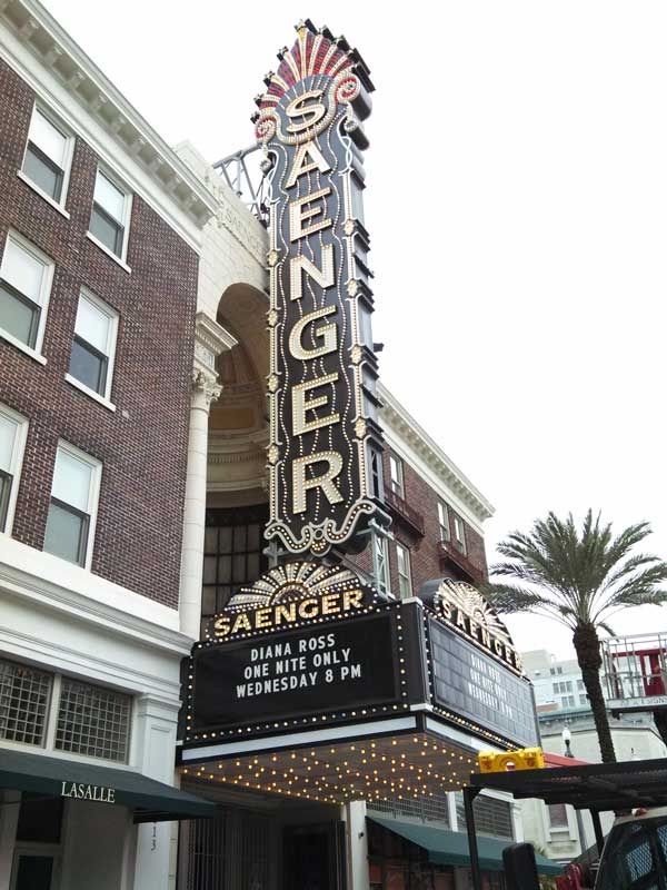 Saenger Theater Sign Electric Signs in Elyria, OH | Wagner Electric Sign Co.