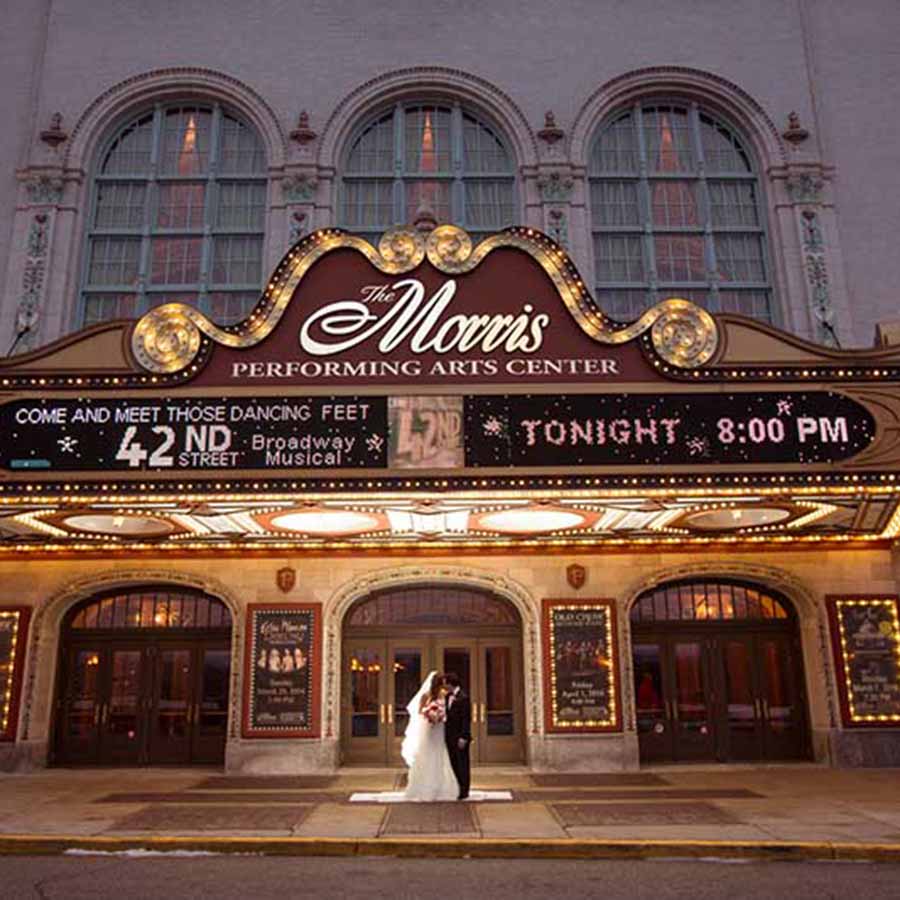 Morris Performing Arts Center marquee in South Bend, IN by Wagner Electric Sign Co.