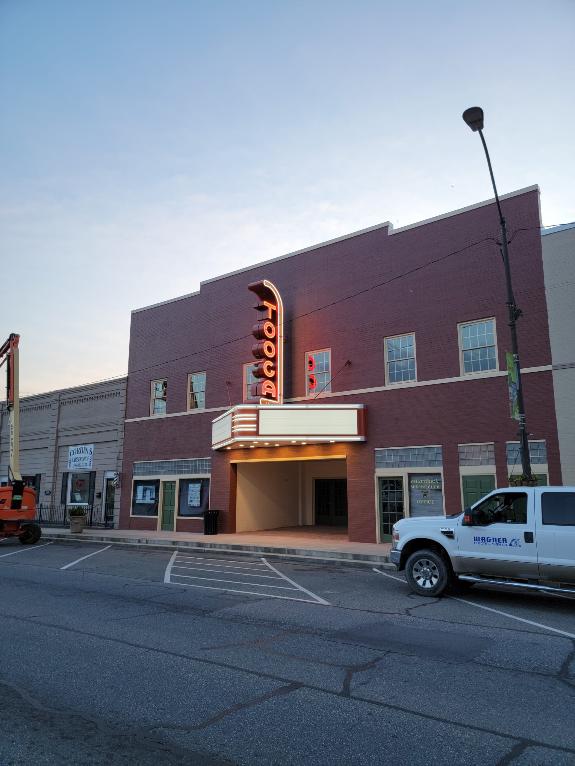 Tooga Theatre marquee in Summerville, GA