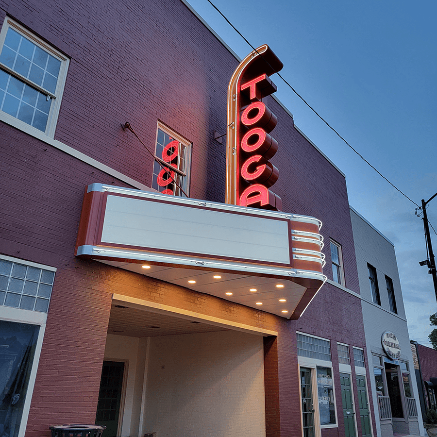 Marquee & Sign work for the Tooga Theatre in Summerville, GA | Wagner Electric Sign Co.